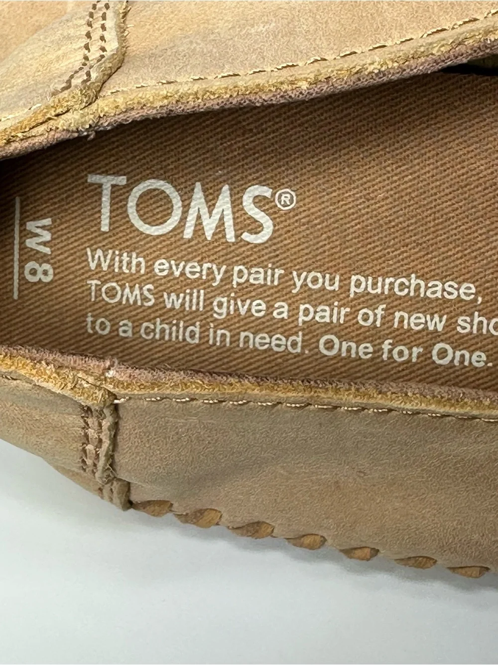 TOMS Tan Leather Alpargata Slip-On Espadrille Shoes
